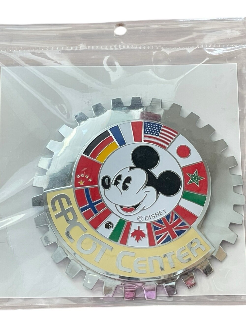 Disney Epcot Center Chrome Enamel Car Grill Badge